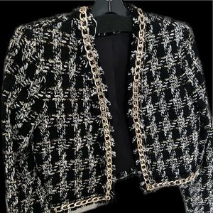 Alice and Olivia Zeta Chain Trim Jacket